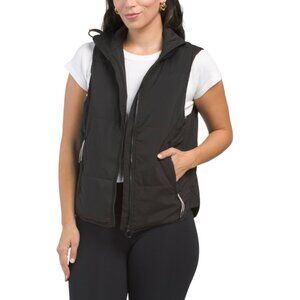 90 DEGREE BY REFLEX Black Below Zero With Zipper Pockets Puffer Vest
